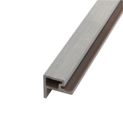 Slatted Cladding End Trim | Misty Wood | 2500mm